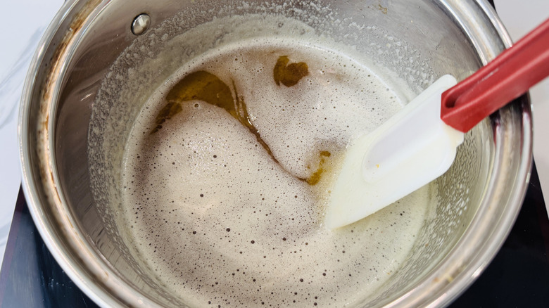 Brown butter in pot