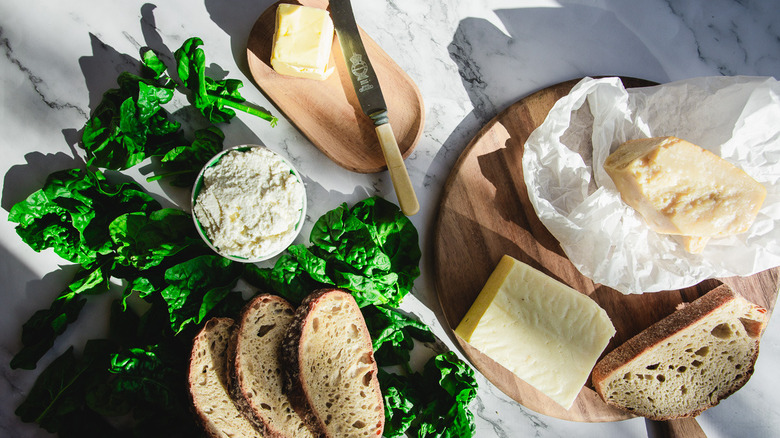 Brown Butter Spinach And Ricotta Grilled Cheese Recipe