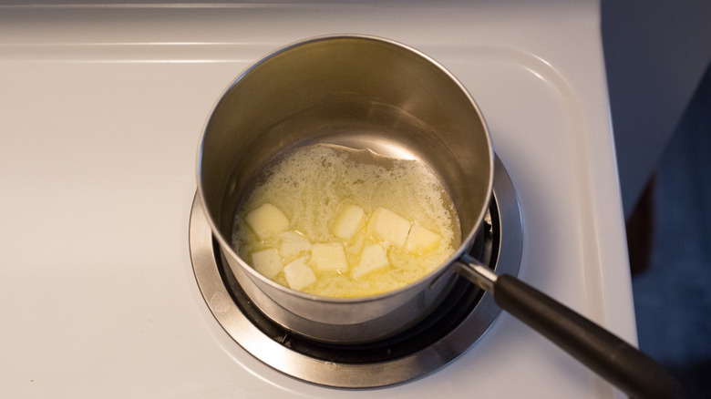 melted butter in small saucepan