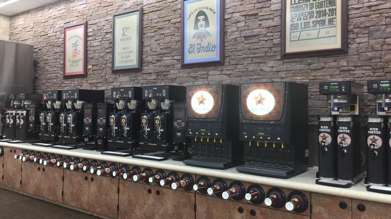 Customers fill up on coffee at Buc-ee's