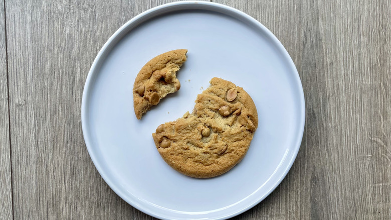 Broken Peanut Butter Cookie on a plate