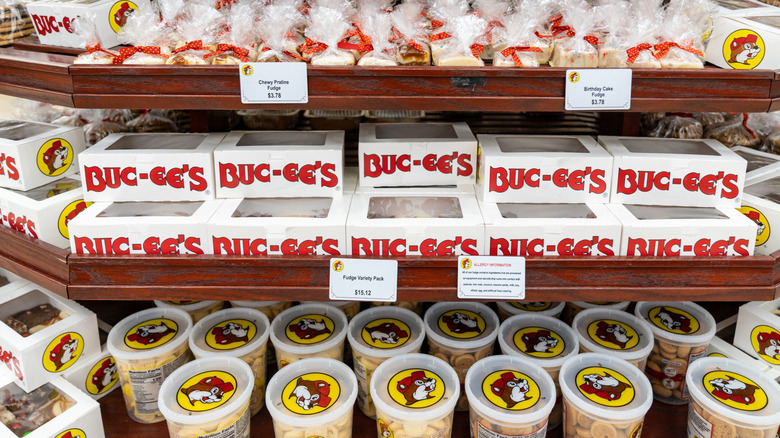 A display full of sweet treats at Buc-ee's