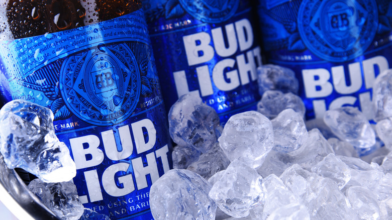 bud light cans on ice