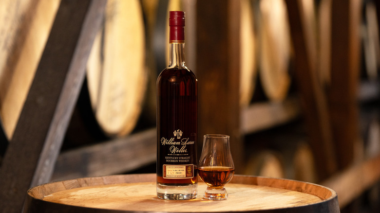 William L. Weller bottle and glass in distillery, Buffalo Trace Antique Collection 2025