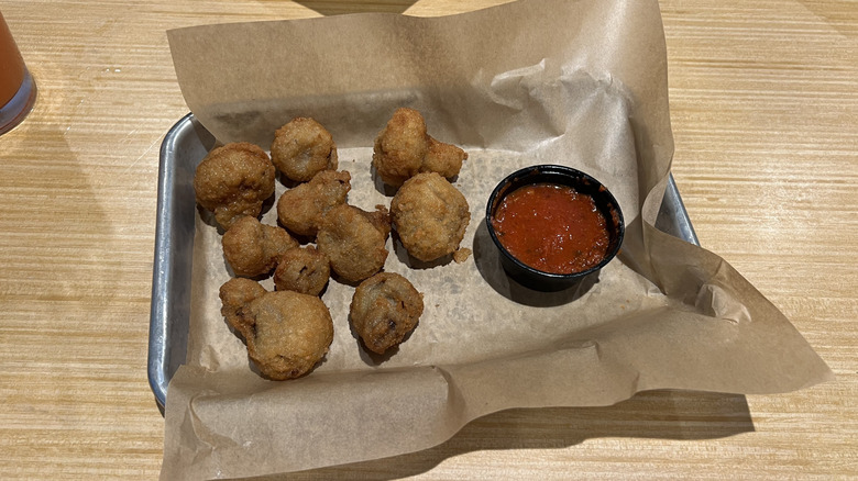 Buffalo Wild Wings garlic mushrooms with marinara.