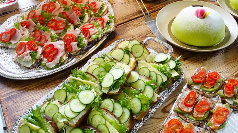 A traditional Swedish smörgåsbord