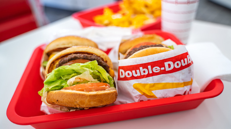 In-N-Out Double-Double burger on tray