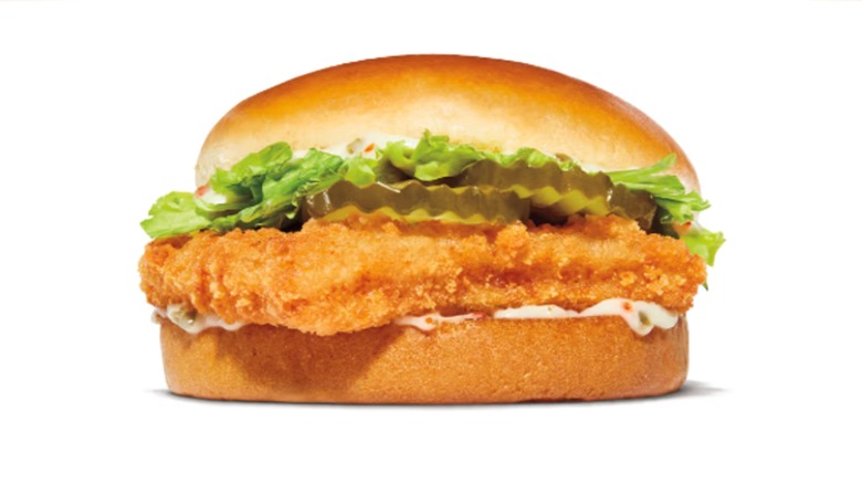 Closeup of a Big Fish sandwich from Burger King