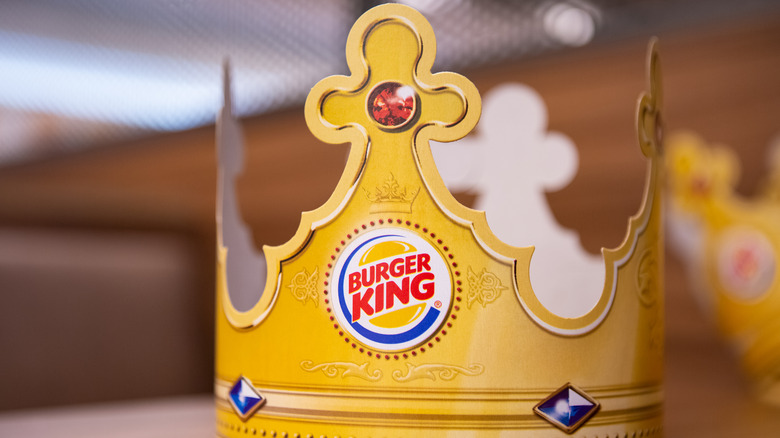 burger king crown on table