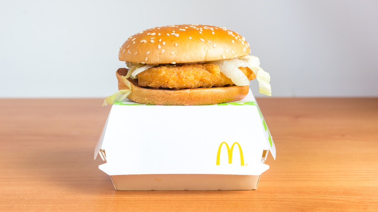 McDonald's McChicken on top of McDonald's box