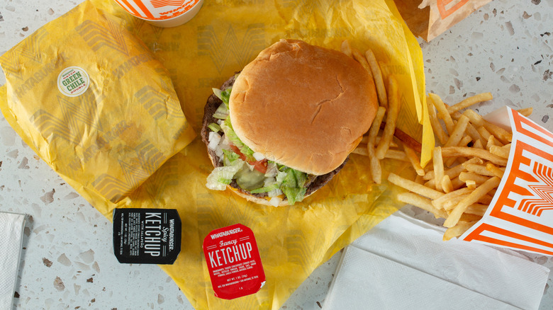 Whataburger combo meal top down.
