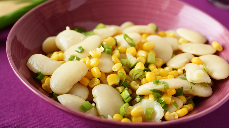 Butter beans, corn, and chives
