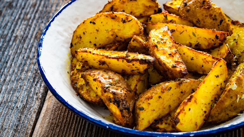 Perfectly buttered and seasoned roasted potatoes.