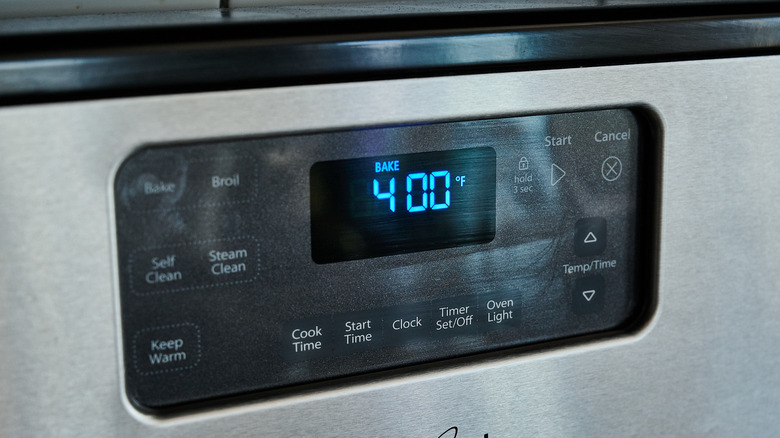 preheating the oven to 400 F