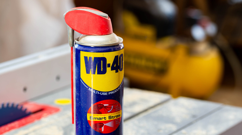 wd 40 dispenser in work area