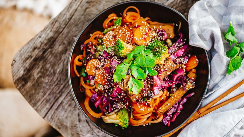 colorful Thai salad with vegetables
