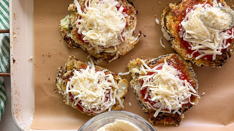 steaks topped with cheese