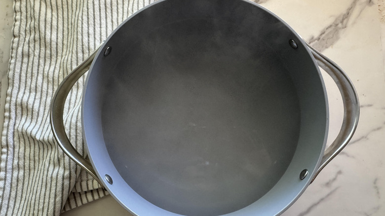 pot of steaming water