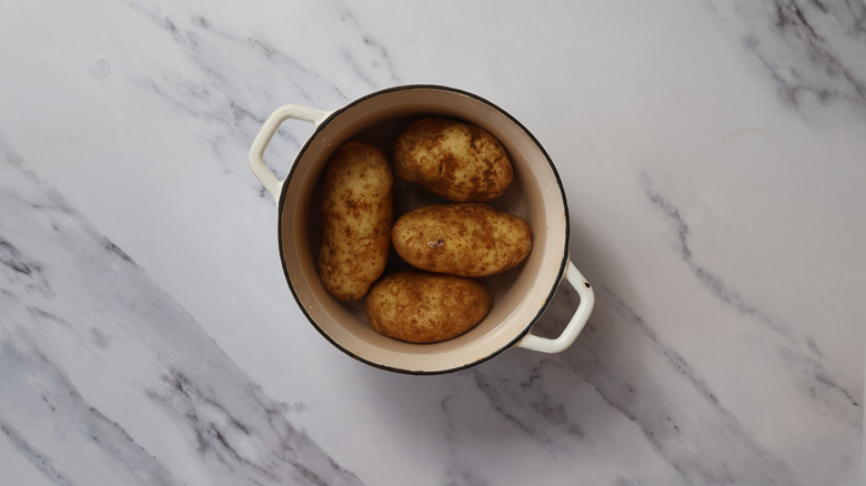 Potatoes in pot