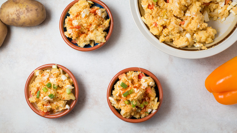 Cajun potato salad on table