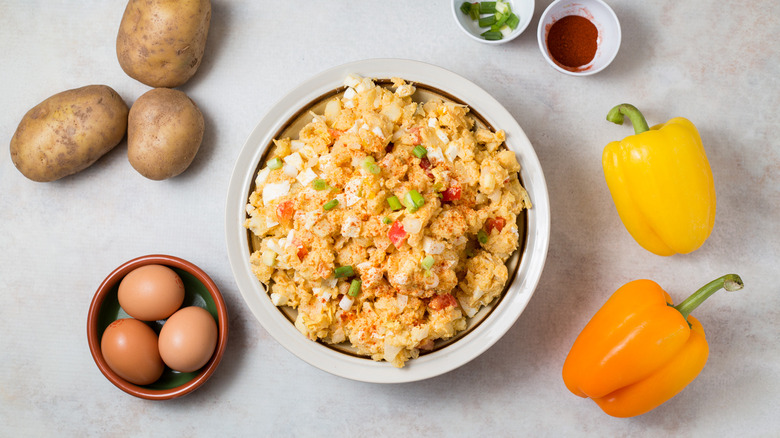 Cajun potato salad on table