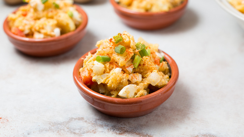 Cajun potato salad on table