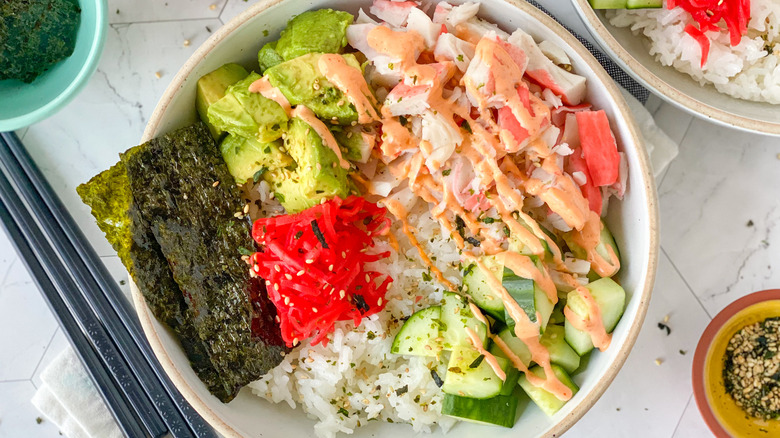 sushi in a bowl 