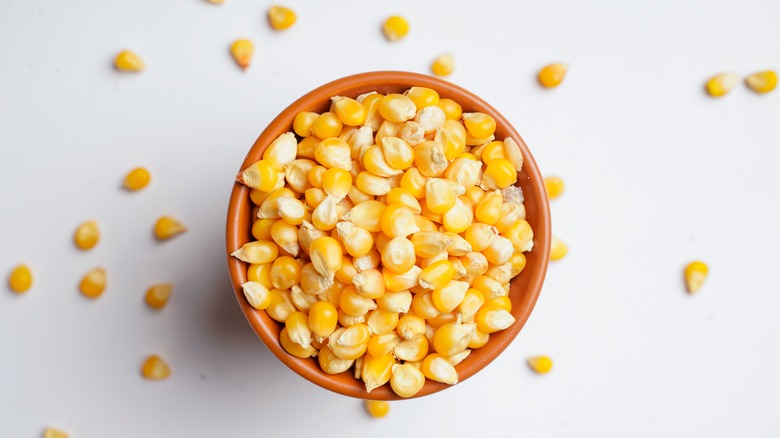 bowl of popcorn kernels
