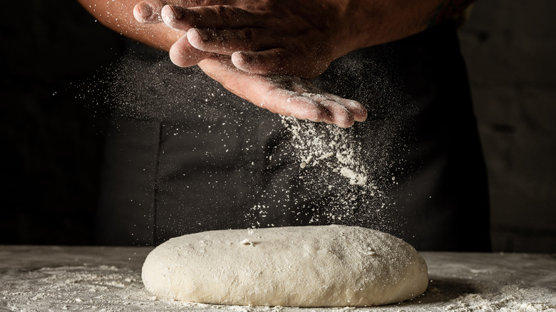 bread dough close up