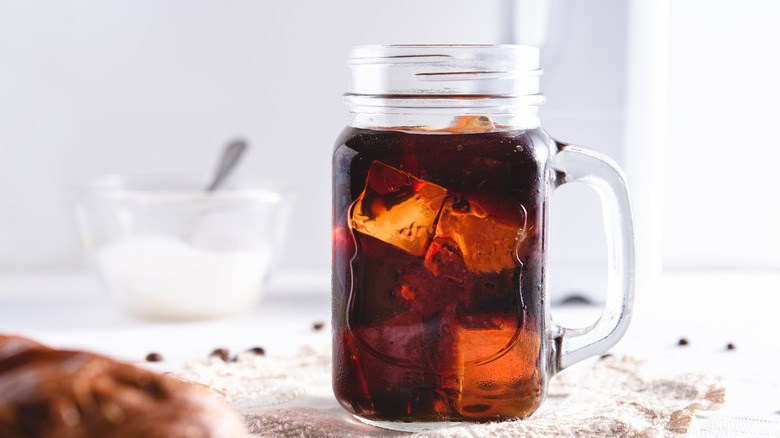 Cold brew coffee in mason jar