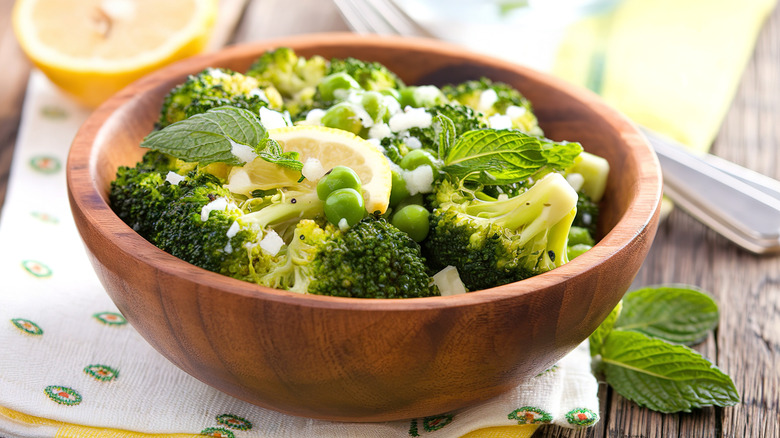 Vegetables in wooden bowl