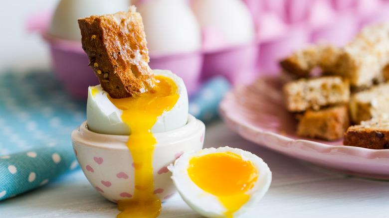 soft-boiled egg with toast points