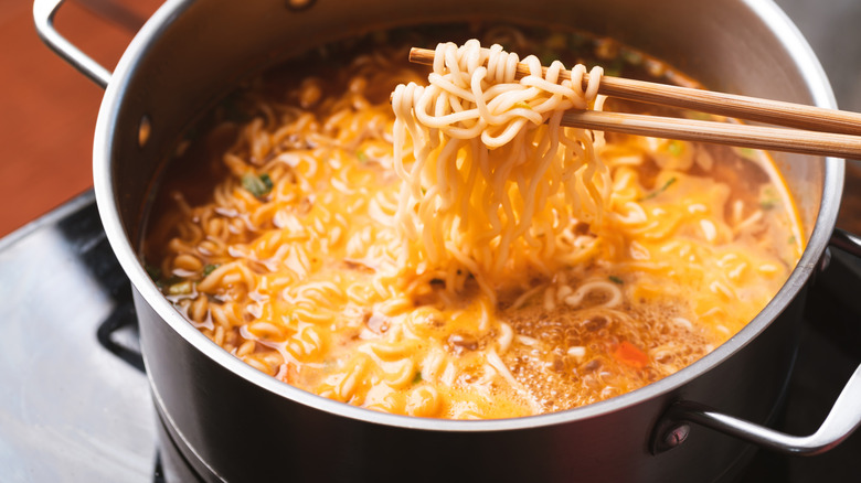 Making homemade ramen
