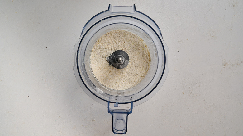 butter and flour pulsed in a food processor