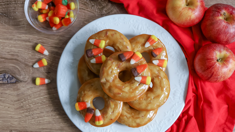 caramel apple donuts with candy