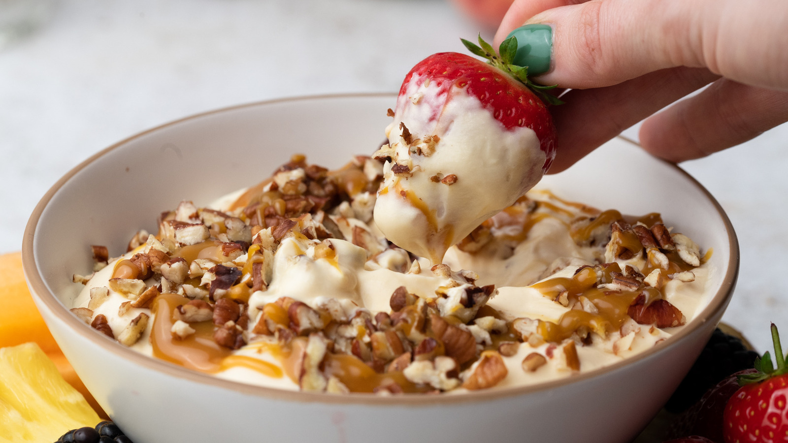 Caramel Pecan Cheesecake Fruit Dip Recipe