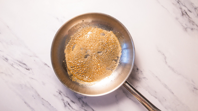 Caramel in pan