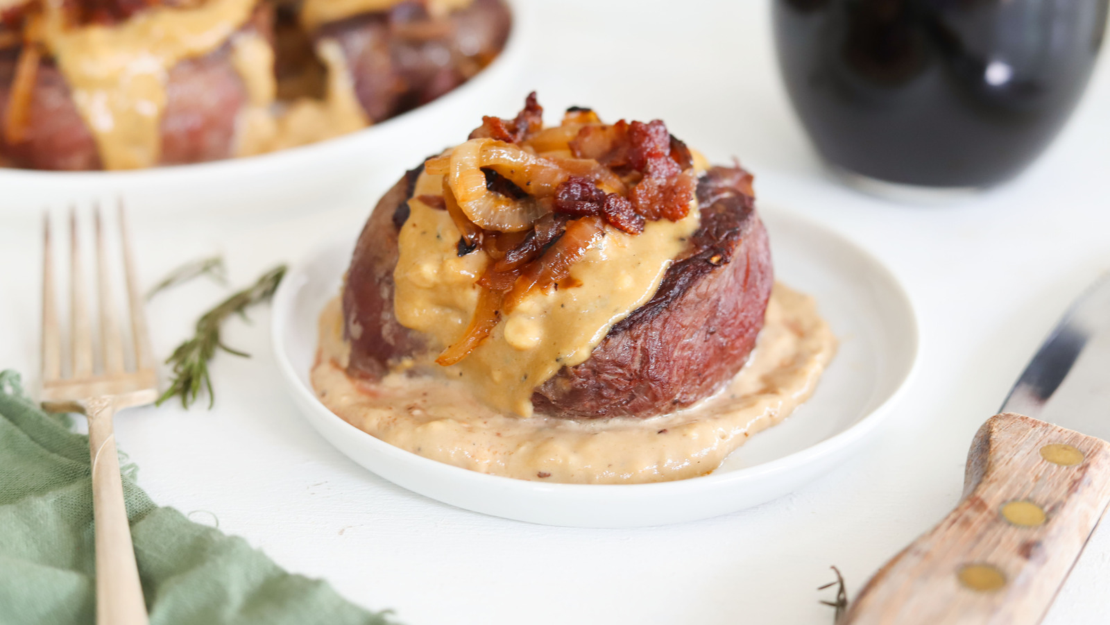 Caramelized Onion And Blue CheeseSmothered Filet Mignon Recipe