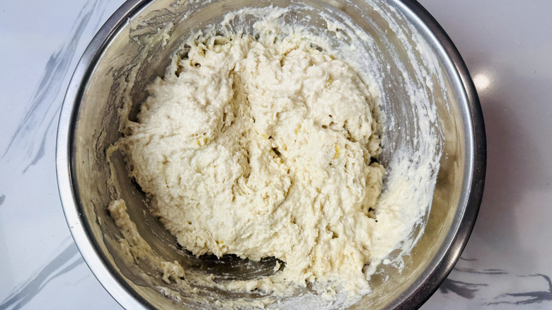Shaggy dough in bowl