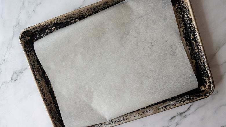 Baking sheet with parchment