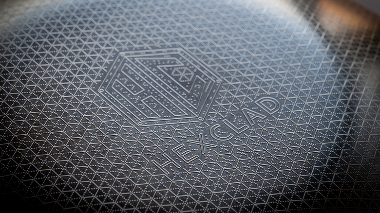 Bottom of a HexClad pan.