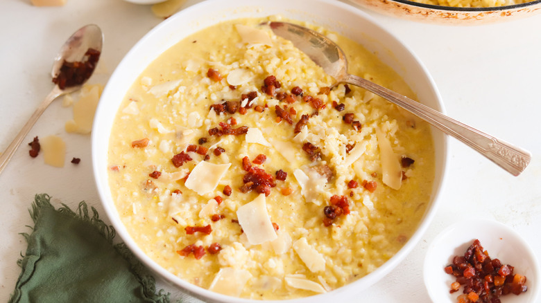 Carbonara risotto with pancetta