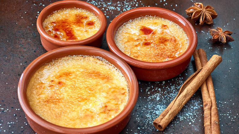 creme brulee topped with spices