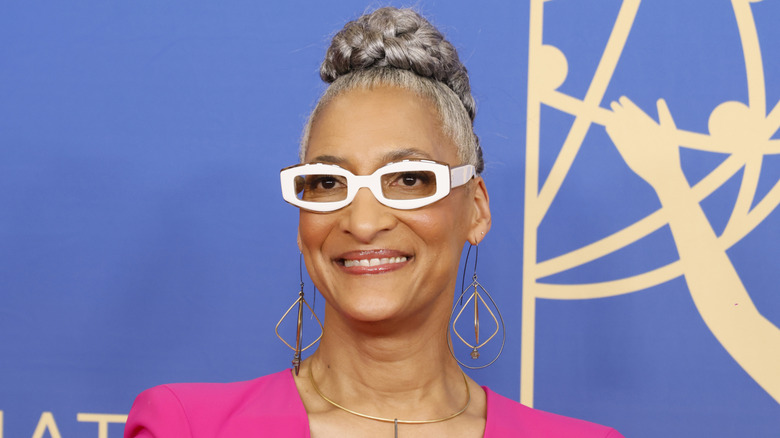 Chef Carla Hall at the Emmy awards red carpet