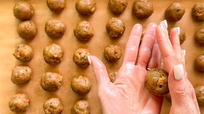 hand rolling balls