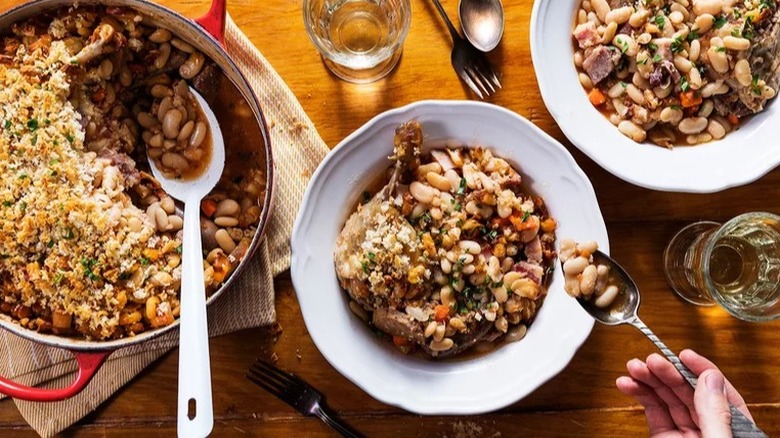 Bowls of French cassoulet