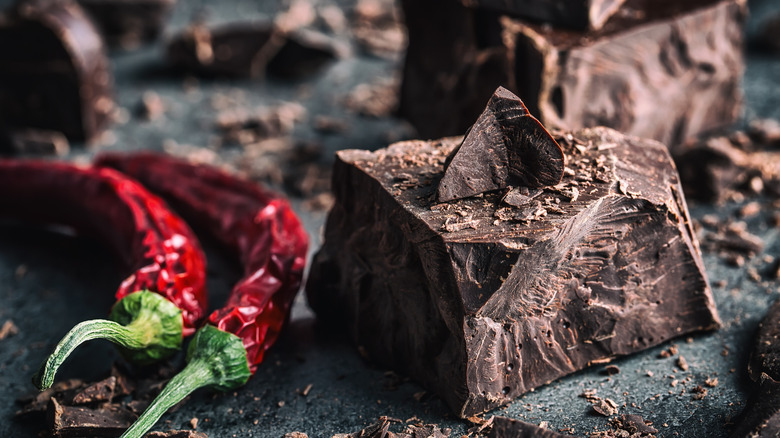 Chocolate with red chilis