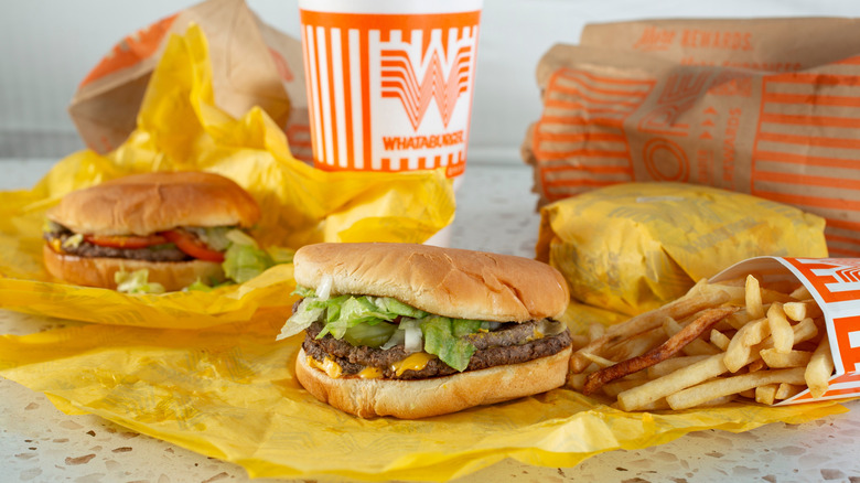 Whataburger unwrapped, wrapped burgers, fries
