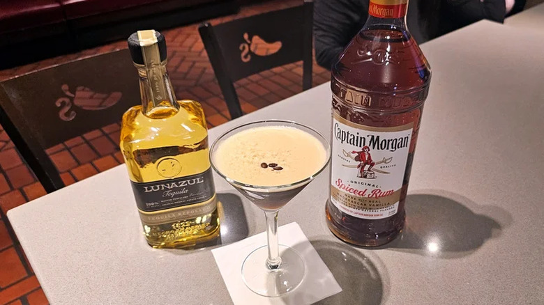 Chili's espresso martini with restaurant background