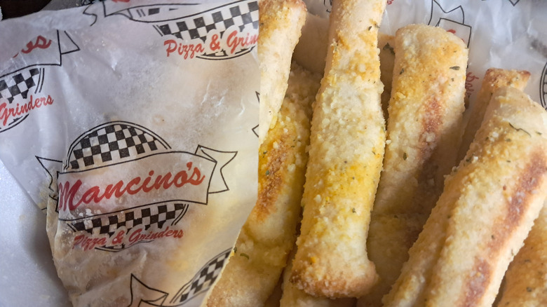 A portion of Mancino's breadsticks on paper
